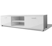 Mueble tv aparador tv diseño práctico televisión 140 cm blanco alto brillo 2502057/2