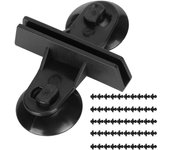 50 piezas de placa de aislamiento de plástico para acuario, separador de pecera, soporte de ventosa con clip (negro)