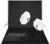 Kit de estudio fotográfico con set de luces y fondo