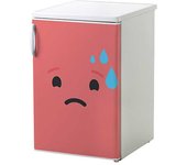 Calcomanía de refrigerador y lavaplatos, decoración de emoción rosa sonriente preocupada, 75 cm x 49 cm