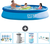 Paquete de piscina - intex - alrededor - 366x366x76 cm + accesorios a630