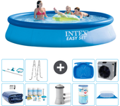 Paquete de piscina - intex - alrededor - 396x396x84 cm + accesorios a743