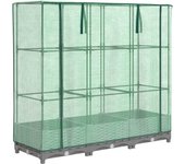Jardinera，arriate ，macetacon cubierta invernadero aspecto ratán 120x40x123 cm cfw94313