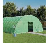 Invernadero con estructura de acero verde 48 m2 8x6x2,85 m