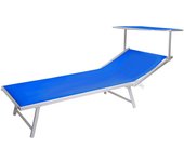Tumbona de playa plegable de aluminio con toldo wilanow - color azul