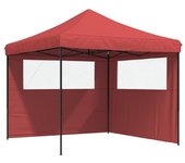 Tienda de fiesta plegable pop-up 2 paredes laterales burdeos