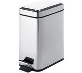 Gedy 29091300000 argenta papelera rectangular 5 litros con pedal cromo brillo