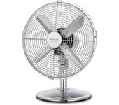 Cecotec ventilador de sobremesa energysilence 620 retrodesk. 40 w acabado en cromado diámetro 12 con 4 aspas 3 velocidades oscilación altura
