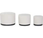 Reposapies set 3 poliester mdf 60x60x45 borreguito