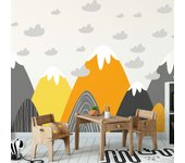 Vinilo niño escandinavo de montaña anouska - adhesivo de pared - revestimiento sticker mural decorativo - 110x165cm