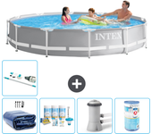 Paquete de piscina - intex - alrededor - 366x366x76 cm + accesorios a1908