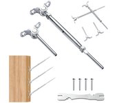 Vevor kit de barandilla de cable de ángulo ajustable de acero inoxidable t316 de 1/8 para poste de madera, grado marino para cuerda de alambre de 1/8