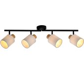 Plafón lámpara de techo con 4 tulipas tipo pergamino color beige. luces e14. lámparas colgantes, sobremesa a juego. ref 6005/4
