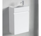 Mueble de baño suspendido con lavabo 40 cm blanco brillante - lomazoo malibu