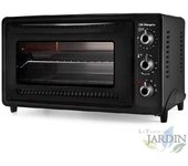 Horno eléctrico de sobremesa 39 litros, convección 1450w, temporizador, selector de temperatura, 33 x 62 x 43 cm, negro