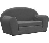 Sofá cama de niños 2 plazas | sofá de salón | sofá de descanso felpa suave gris antracita cfw11931
