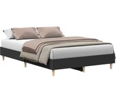 Estructura de cama sin colchón negra 135x190 cm madera