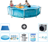 Paquete de piscina - intex - alrededor - 305x305x76 cm + accesorios a1349
