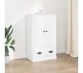 Aparador alto | aparador de comedor | armario de cocina de madera contrachapada blanco 60x35,5x103,5 cm cfw59223