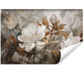 Papel pintado no tejido con foto flores hojas plantas para salón 360cm x 240cm