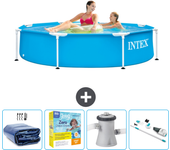 Paquete de piscina - intex - alrededor - 244x244x51 cm + accesorios cb12