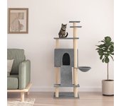 Vidaxl rascador para gatos con postes de sisal gris claro 153 cm