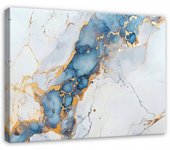 Tableau deco abstrait marbre bleu or moderne 60x40 cm xxl impression sur toile décoration murale intissée pour salon chambre cuisine