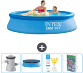 Paquete de piscina - intex - alrededor - 244x244x61 cm + accesorios cb129