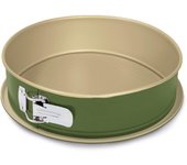 Guardini bnat, tortiera apribile 1 fondo 26cm, fondo salvagoccia, acciaio con rivestimento antiaderente a base di cera di carnauba, colore verde/beige