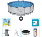 Paquete de piscina - bestway - alrededor - 427x427x122 cm + accesorios cb34