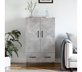 Aparador alto | aparador de comedor | armario de cocina madera de ingeniería gris hormigón 69,5x31x115 cm cfw21835