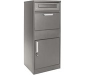 Wiltec buzón para paquetes gris 50x37x112cm buzón con cerradura paquetería exterior casa