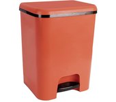 Com-fort house | cubo de basura con pedal | capacidad de 26 litros | cubo reciclaje | color marrón teja | limpieza fácil