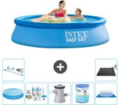Paquete de piscina - intex - alrededor - 244x244x61 cm + accesorios a437