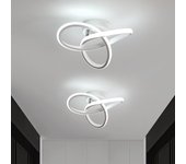 2 piezas plafón led 22w diseño moderno blanco frío 6000k lámpara techo led para cocina comedor dormitorio vestíbulo entrada balcón blanco