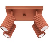 Lámpara de techo karbon 4 rojo ocre, minimalista - 25x25x16.5cm sollux