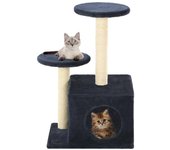 Rascador para gatos con nicho, juguete de peluche de sisal, 60 cm, azul oscuro 3702127