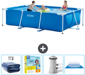Paquete de piscina - intex - rectángulo - 300x200x75 cm + accesorios cb8