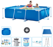 Paquete de piscina - intex - rectángulo - 220x150x60 cm + accesorios a38