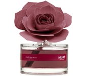 Muha' | profumatore per ambienti rosa diffuser, fragranza melograno, diffusore ambiente con rosa in legno di betulla, formato da 50 ml