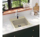 Fregadero de cocina de granito fregadero simple beige