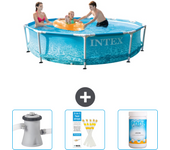 Paquete de piscina - intex - alrededor - 305x305x76 cm + accesorios cb73