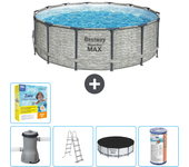 Paquete de piscina - bestway - alrededor - 427x427x122 cm + accesorios cb33