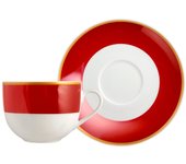 6x tazas de té banda de porcelana rubí rojo, h&h, cc220