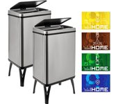 Cubo de basura 40l con imanes pack 2 contenedores gris