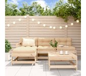 Juego de sofás de jardín 5 piezas | conjunto de comedor | conjunto de descanso madera maciza de pino cfw489359