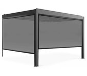 Pérgola bioclimática adosada y motorizada iluminada de 3x4m y 2 toldos ( 1 store 2,60 x 2,32 m et 1 store 3,67 x 2,32 m ) - oviala