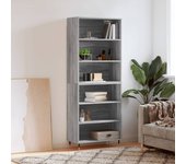 Aparador | aparador de comedor | armario de cocina alto madera de ingeniería gris sonoma 69,5x32,5x180 cm cfw93281
