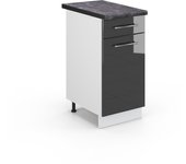 Vicco mueble bajo de cocina fame-line, antracita alto brillo, 40 cm , et antracita