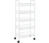 Carrito de cocina，estantería de cocina, carrito de servir 5 niveles hierro blanco 46x26x105 cm cfw13680
